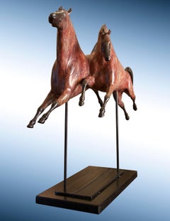 Abstract Bronze Horse Sculpture, "Tribal Hoofbeats"