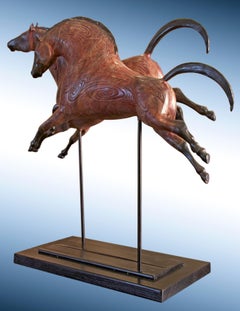 Abstract Bronze Horse Sculpture, "Tribal Hoofbeats"