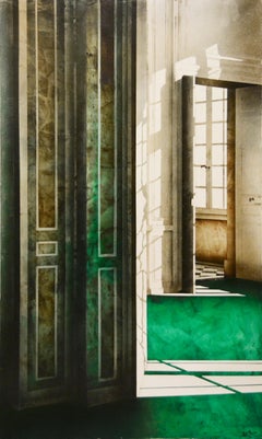Contemporary painting of Architectural Interior by Gazier, "Vert emeraude"