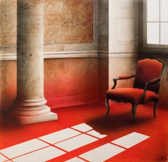 Contemporary painting of Architectural Interior by Gazier, "The Scarlet Entry"