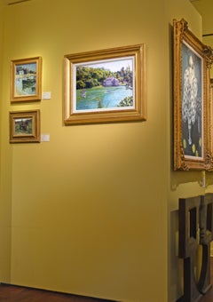 French Impressionist Landscape by H.C. Pissarro, titled "The Vacation House"