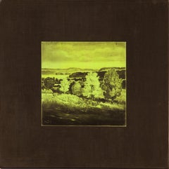 Orlin Mantchev Tonal Green Mixed Media Landscape