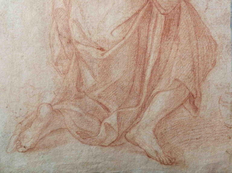 Signed Domenico Del Frate Figurative Drawing 18 century sanguine paper  - Other Art Style Art by Domenico Del Frate