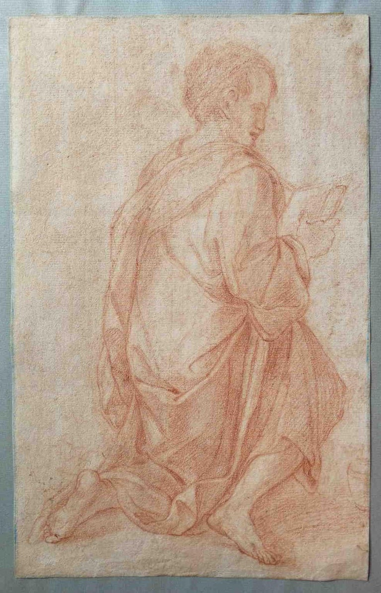 Signed Domenico Del Frate Figurative Drawing 18 century sanguine paper  For Sale 2