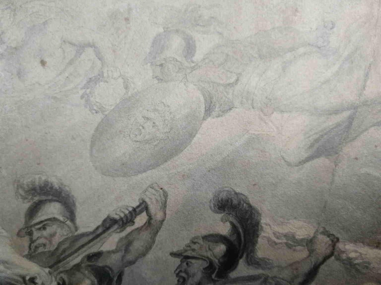 After Peter Paul Rubens Drawing Ivry Battle 18 century pencil paper - Baroque Art by Unknown