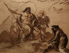 Figurative Mythologic Neoclassic Tuscan Drawing 19th century Pietro Benvenuti