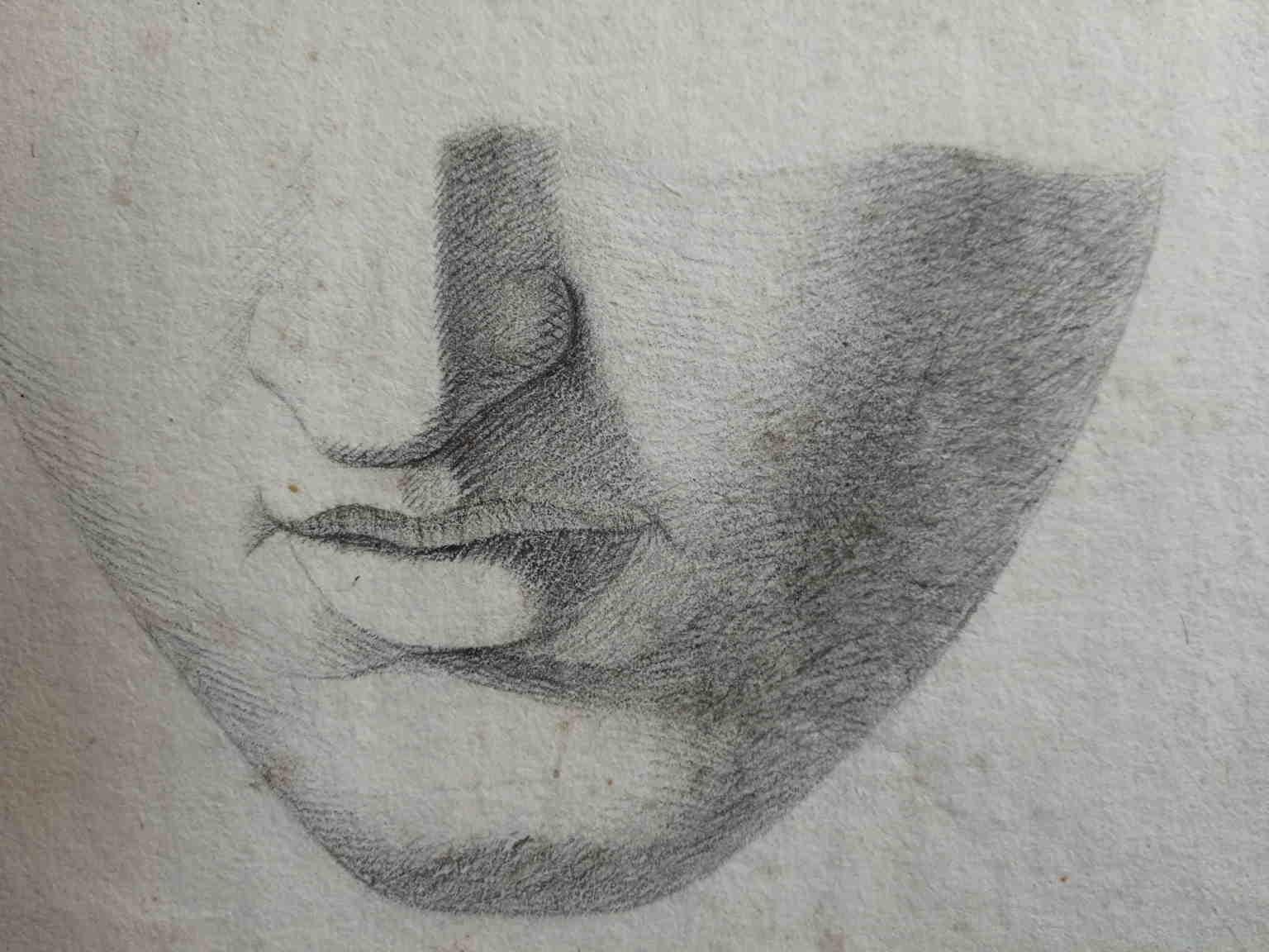 Neoklassische Anatomie Studie Zeichnung 19 Jahrhundert Bleistift Papier im Angebot 2