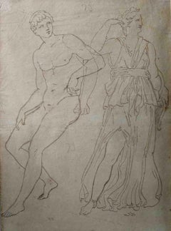 Neoclassical Academia Drawing Study 19 century pencil paper