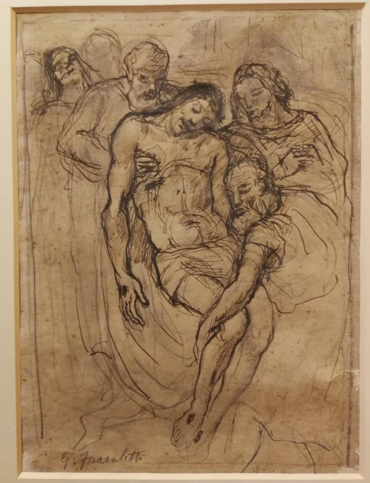 Florentine Künstler Religiös Figurative Zeichnung 20. Jahrhundert Tinte Bleistift Papier