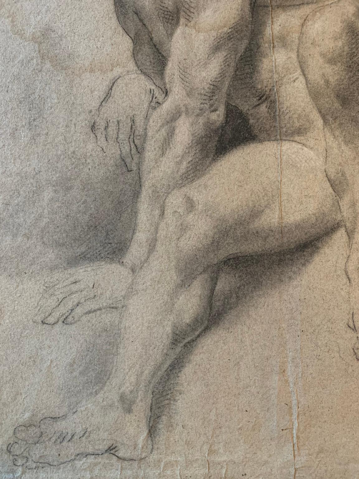 Seated male nude that falls fully within the academic 