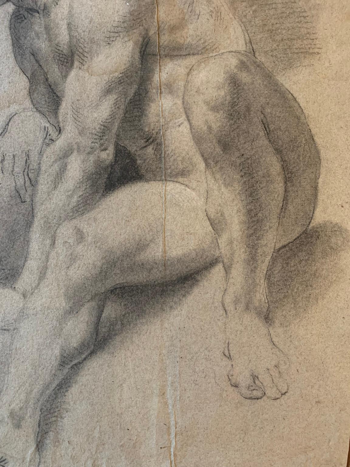 Academy of seated nude of 19th century Italian school For Sale 1
