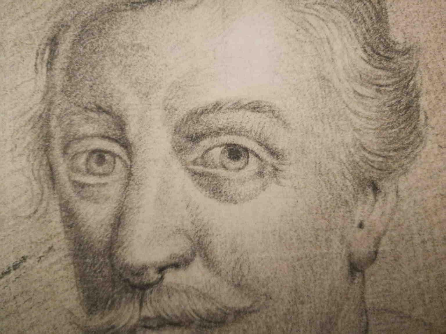 Ritratto a matita del pittore Francesco Albani, inizi del XIX secolo im Angebot 1