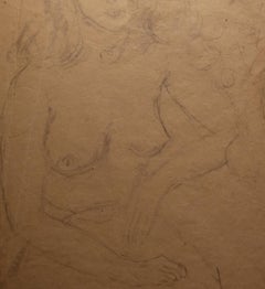 Ritratto di nudo femminile matita su carta firmata e datata