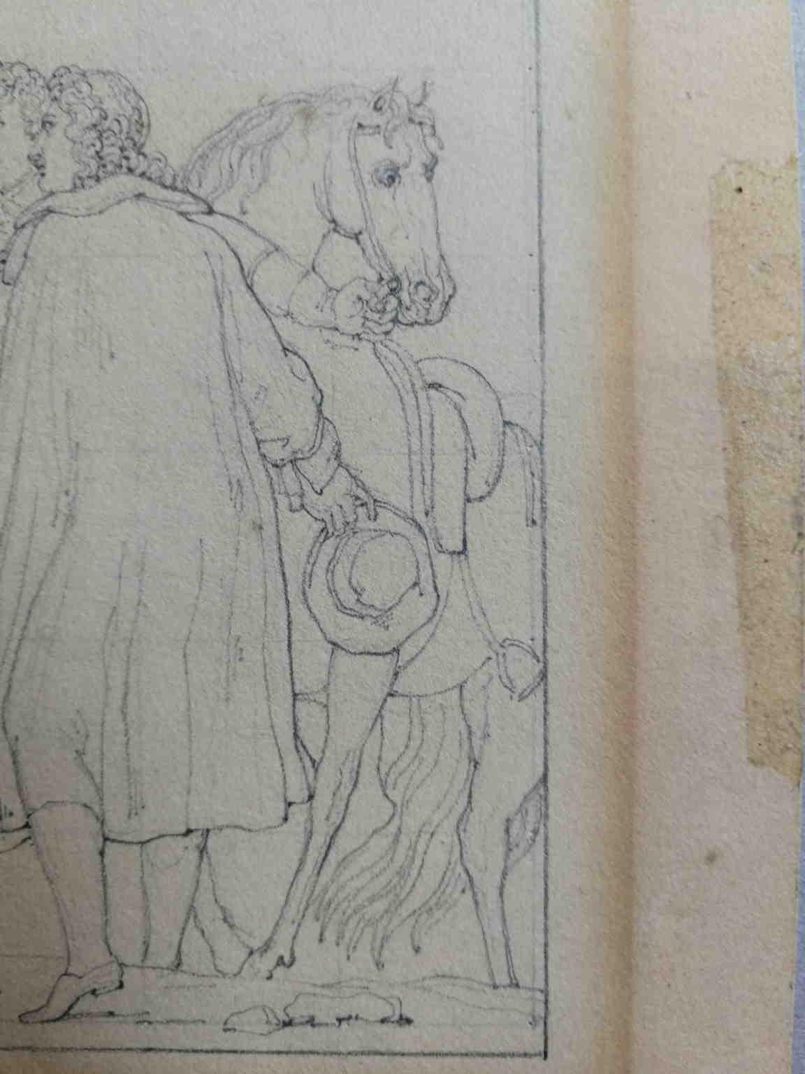 Disegno figurativo inglese neoclassico del XIX secolo a tema storico For Sale 3