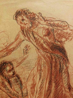 Disegno figurativo religioso toscano del XX secolo matita su carta