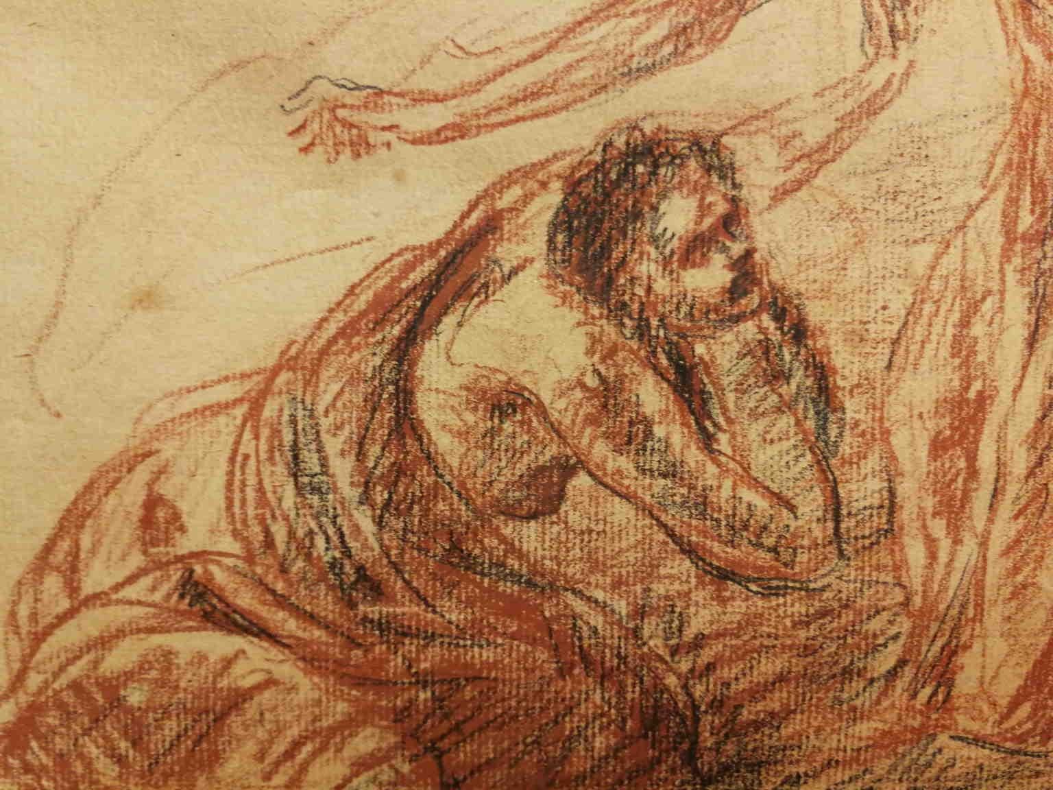 Disegno figurativo religioso toscano del XX secolo matita su carta For Sale 1