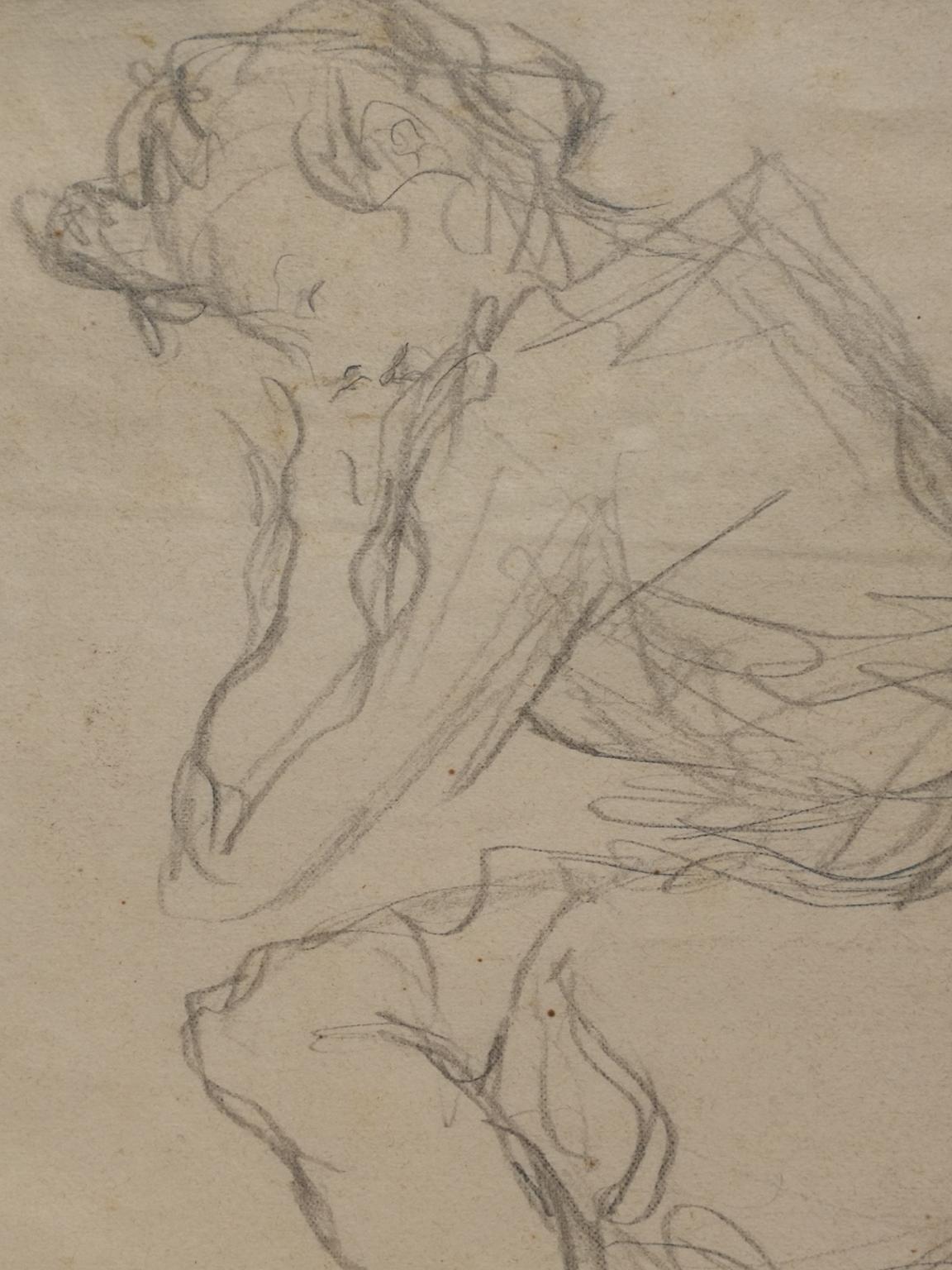 Disegno figurativo ritratto femminile di maestro fiorentino del XX secolo - Art by Arcangelo Salimbeni