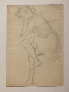 Disegno figurativo ritratto femminile di maestro fiorentino del XX secolo
