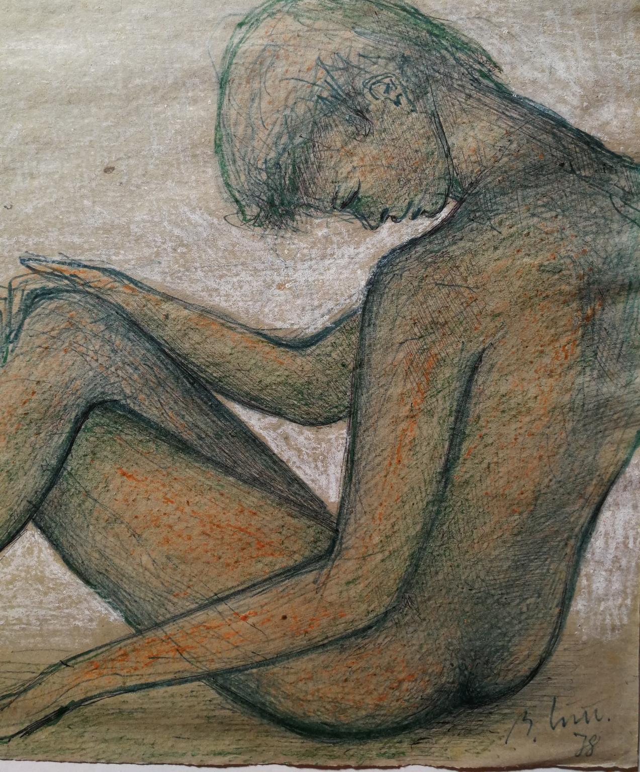 Disegno figurativo toscano degli Anni Settanta su carta (Sonstige Kunststile), Art, von Bruno Innocenti