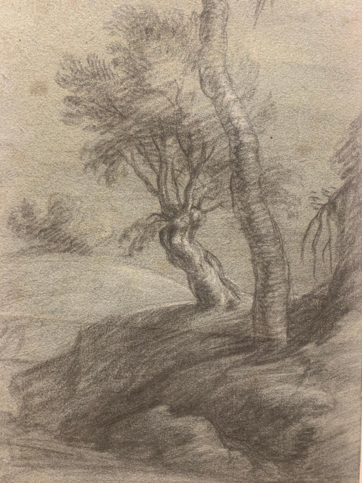 Disegno italiano figurativo paesaggio su carta del XVII secolo - Art di Gaspar Dughet