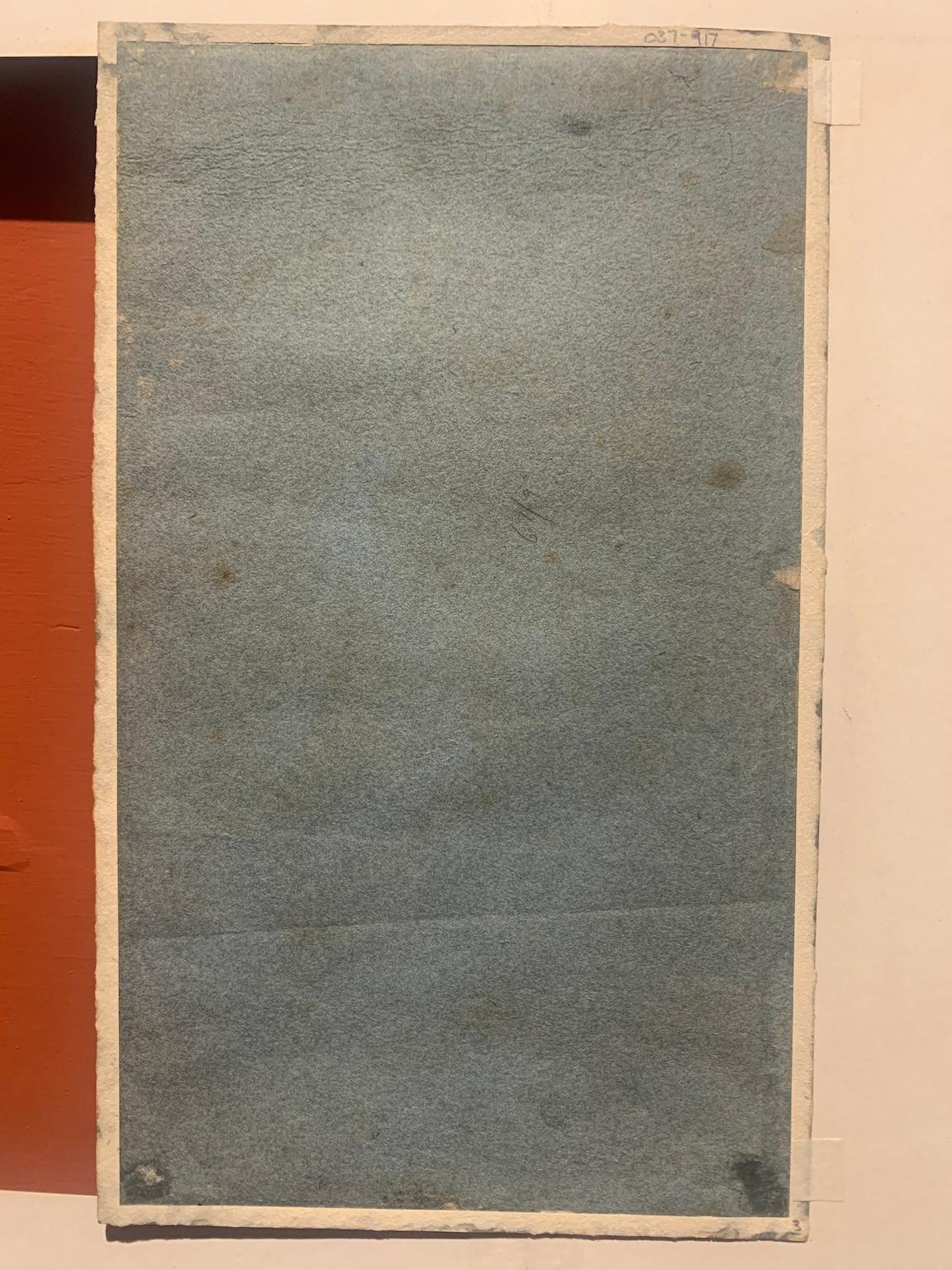 Disegno italiano figurativo paesaggio su carta del XVII secolo 2