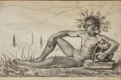 Cartone preparatorio figurativo mitologico italiano del XX Jahrhundert