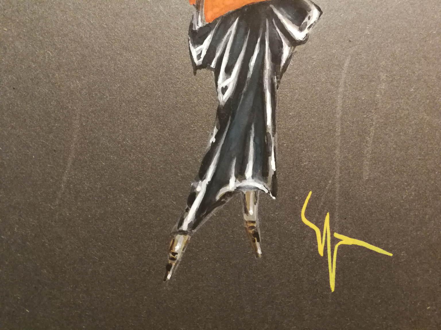 Figurino di moda femminile italiano francese Anni Venti - Figurative Art Marrón de Enrico Sacchetti