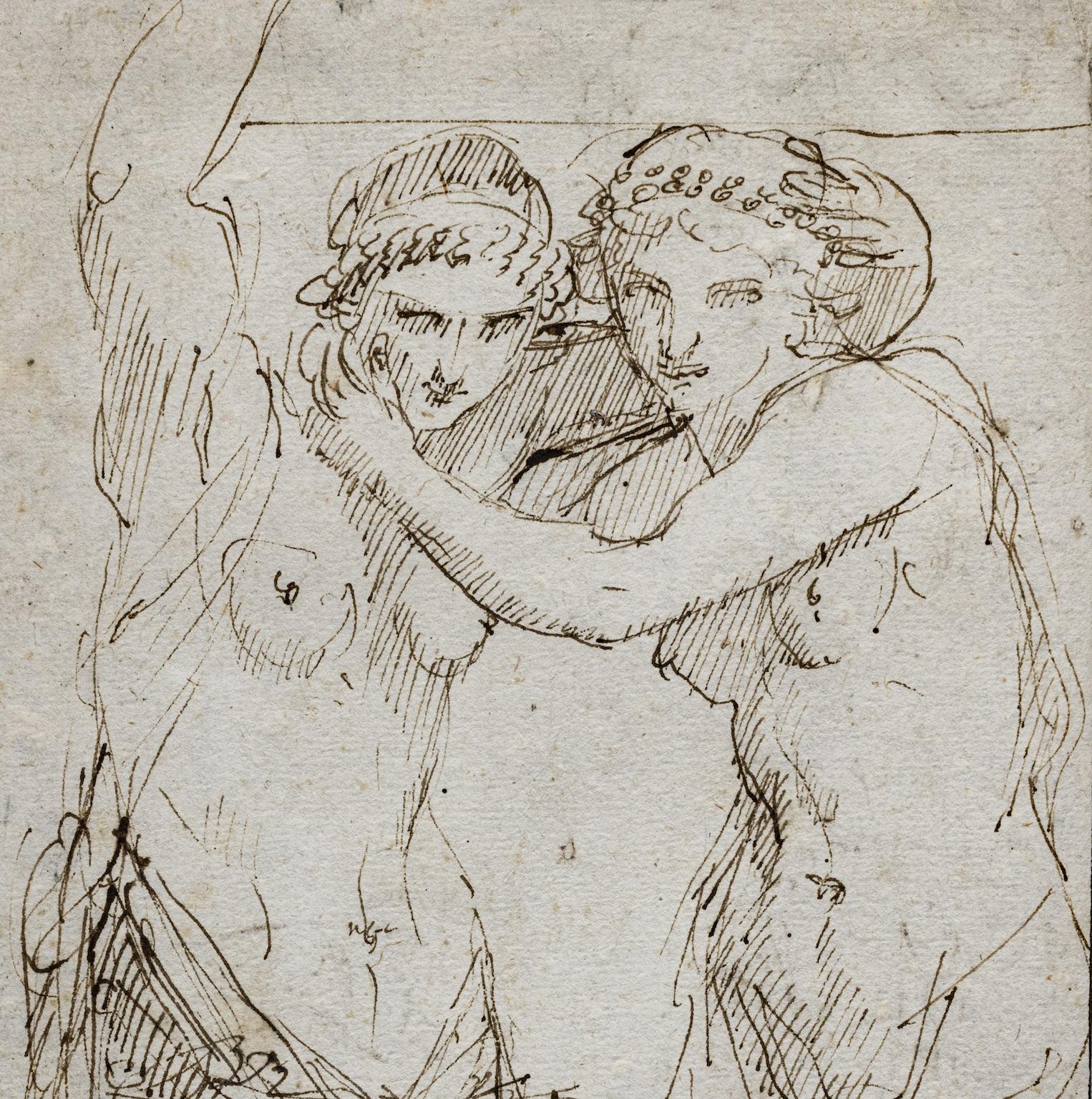 Boceto anverso-reverso neoclasicismo milanés cariátides del siglo XVIII - Art Otro estilo de arte de Gaetano Callani
