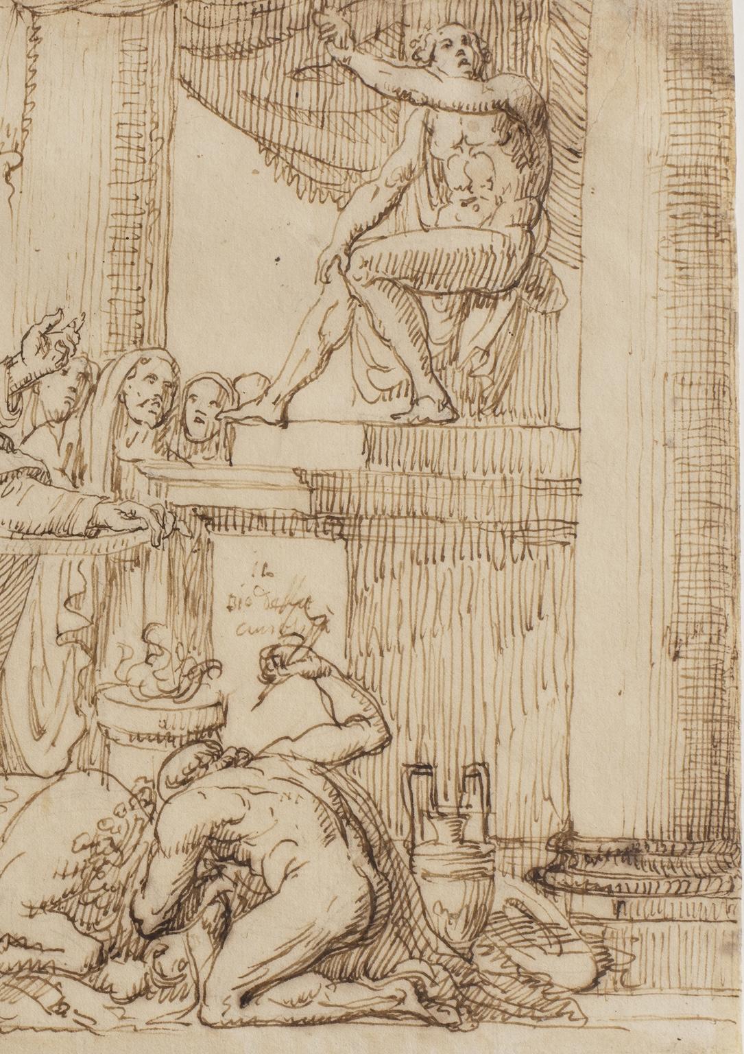 Dessin figuratif néoclassique toscan du 19e siècle à sujet historique - Autres styles artistiques Art par Francesco Nenci