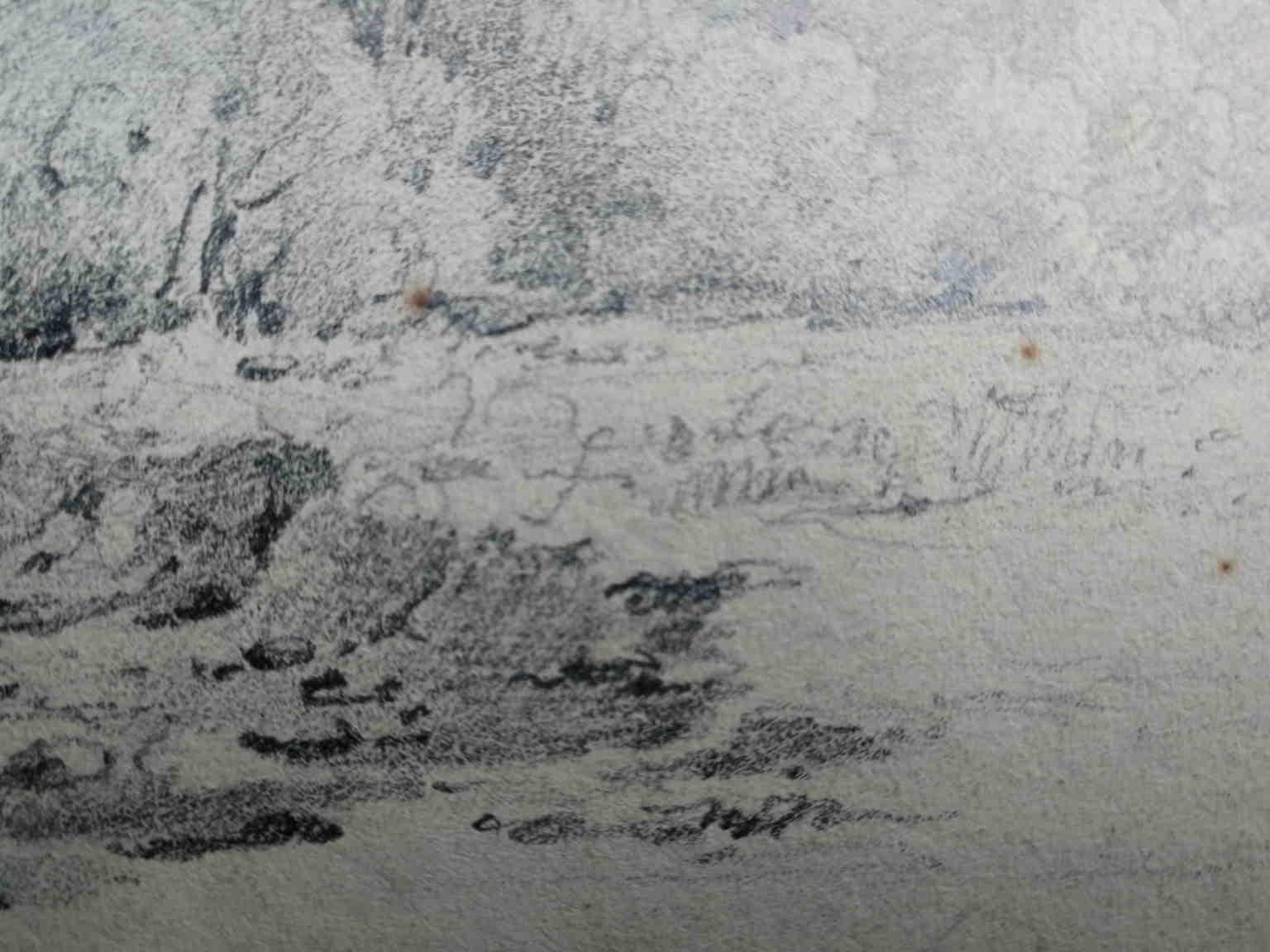 Disegno figurativo francese paesaggio italiano neoclassico del XIX secolo in vendita 2