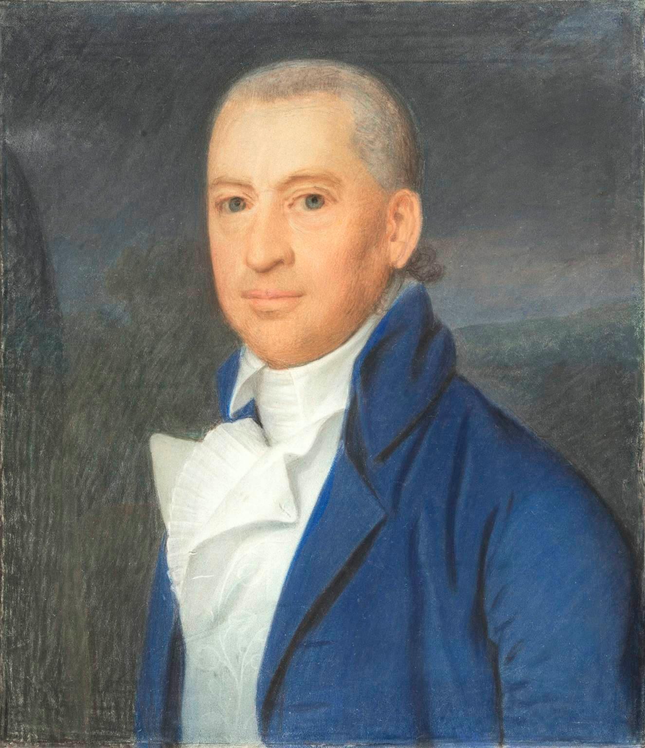 Due ritratti figurativi aristocratici pastelli su pergamena primi del XIX secolo - Art by John Singleton Copley (attr.)