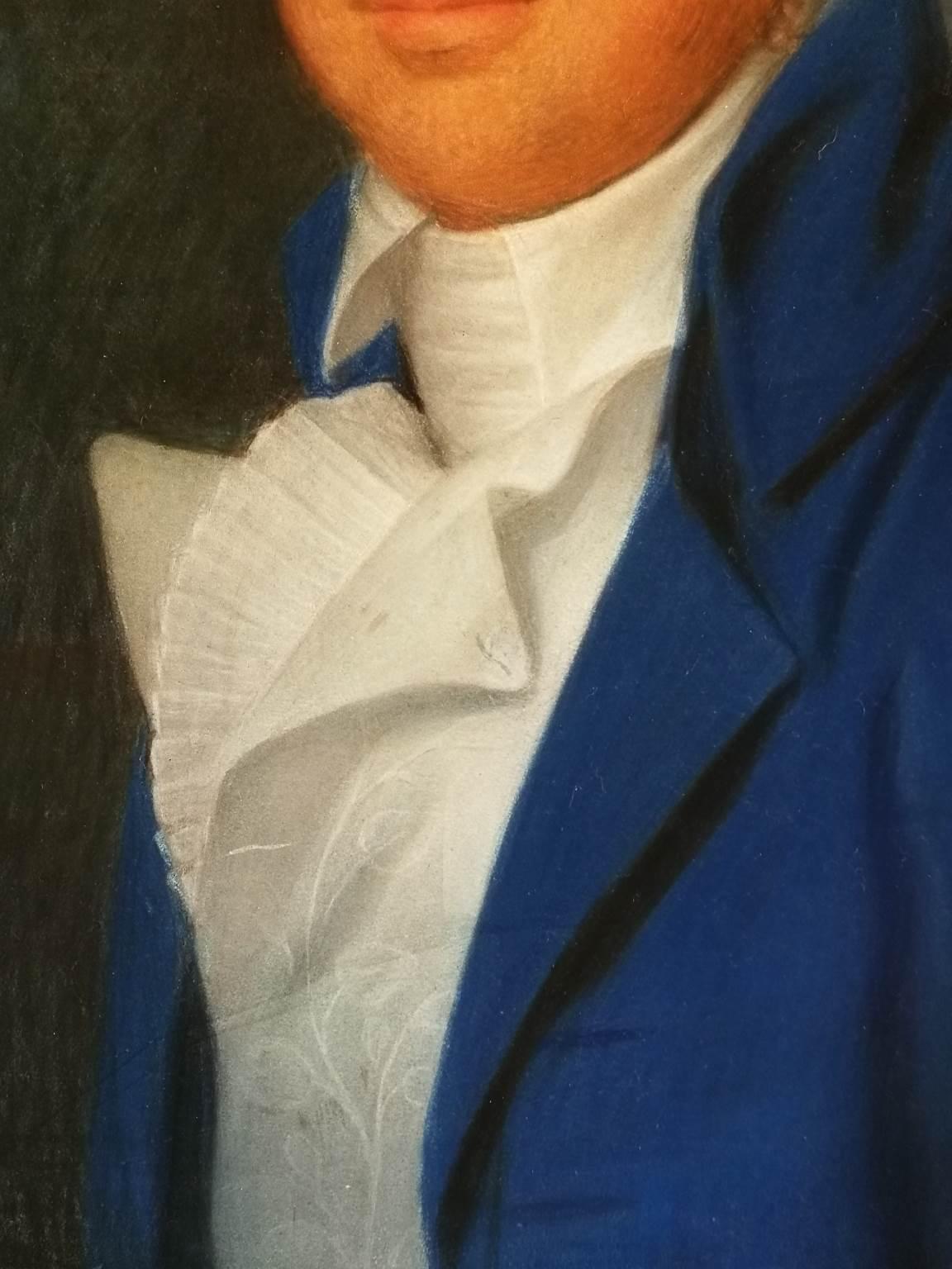Due ritratti figurativi aristocratici pastelli su pergamena primi del XIX secolo For Sale 1