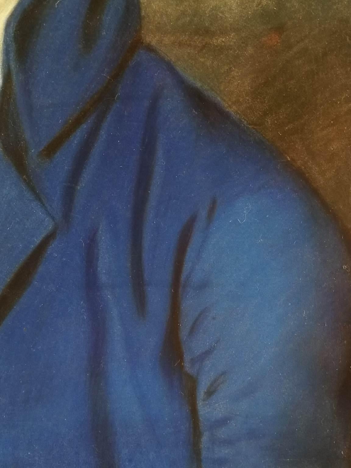 Due ritratti figurativi aristocratici pastelli su pergamena primi del XIX secolo For Sale 3