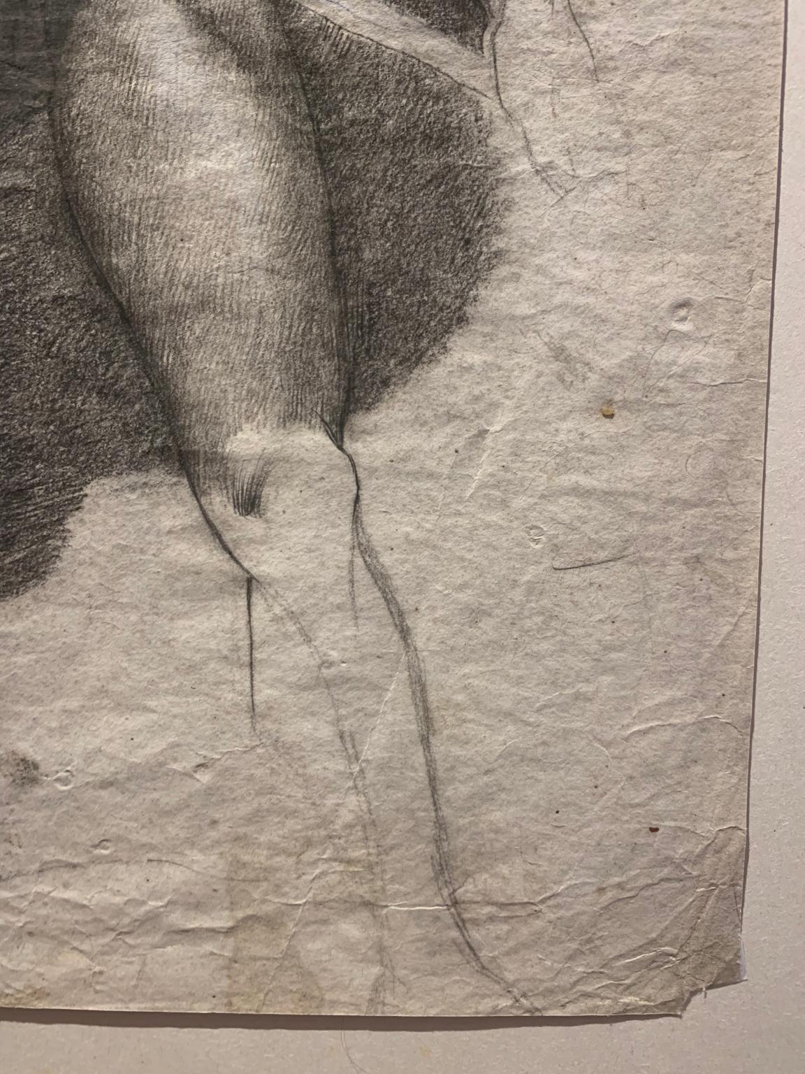 Disegno accademia nudo maschile del XIX secolo su carta im Angebot 2