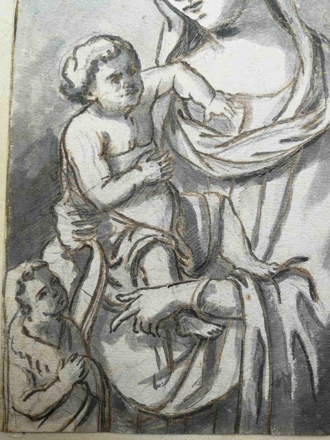 Disegno su carta figurativo religioso italiano del XIX secolo in vendita 2