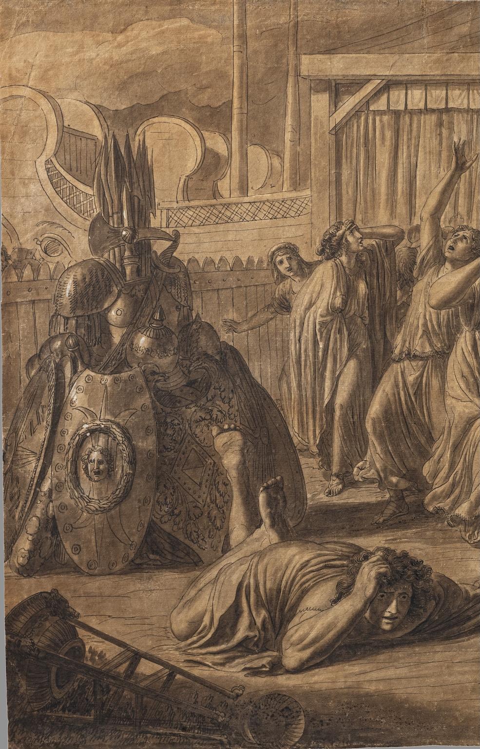 Neoclassical figurative drawing ancient Greek literature Iliad 19th century - Art by Luigi Ademollo