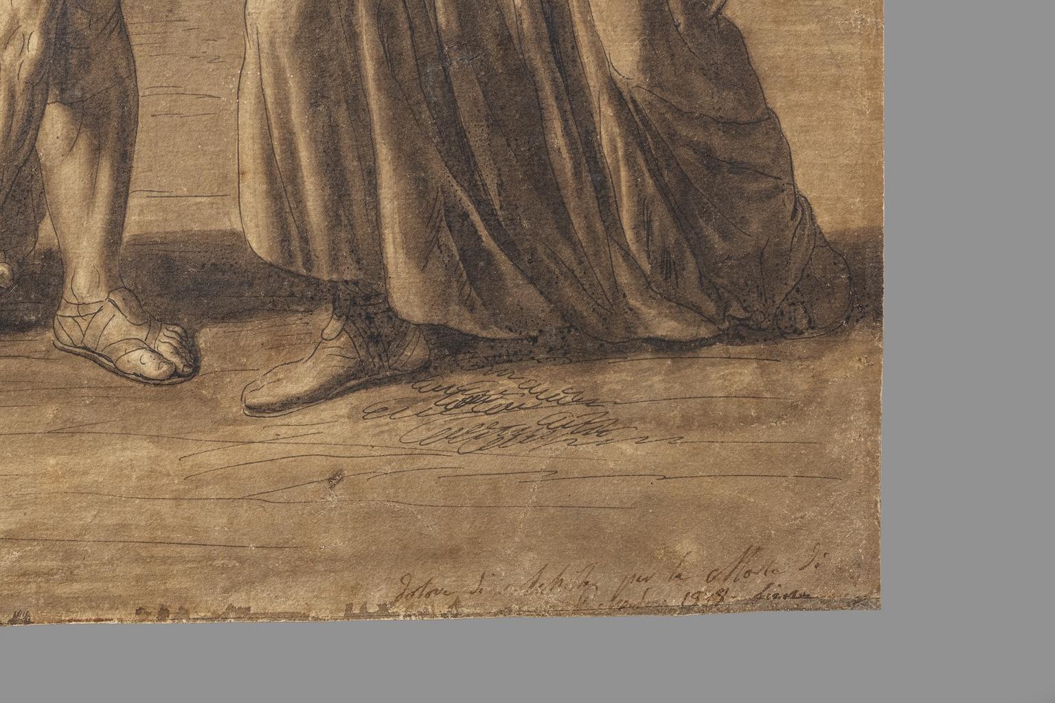 Neoclassical figurative drawing ancient Greek literature Iliad 19th century For Sale 2