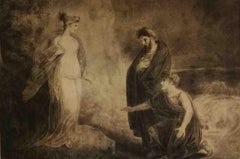 Disegno neoclassico mitologico inglese del XIX secolo