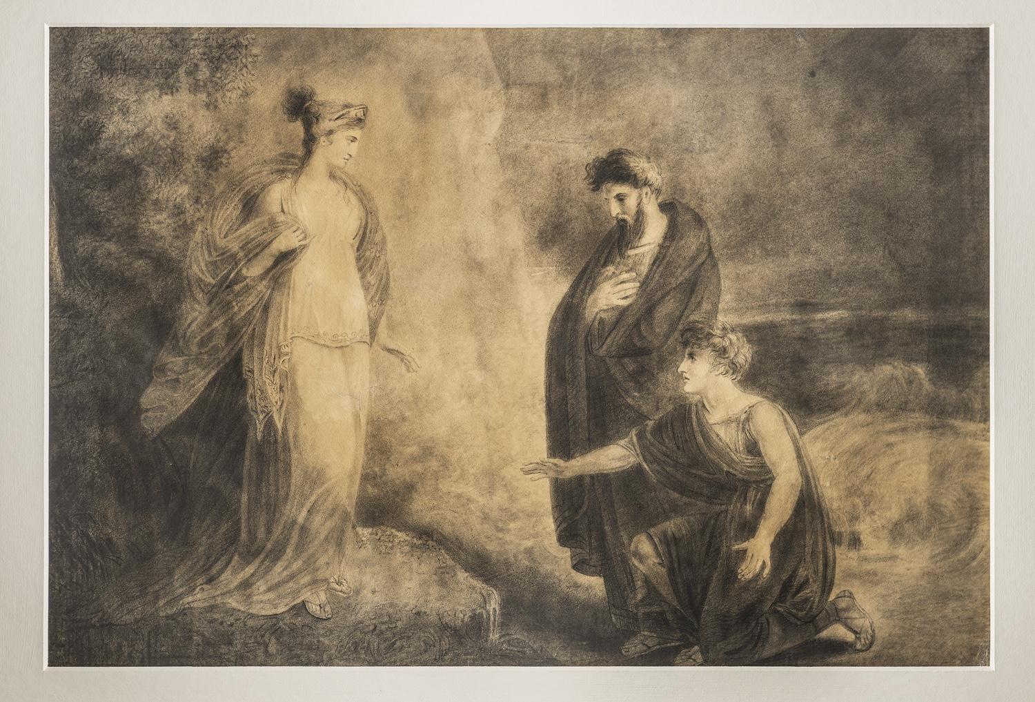 Disegno neoclassico mitologico inglese del XIX secolo