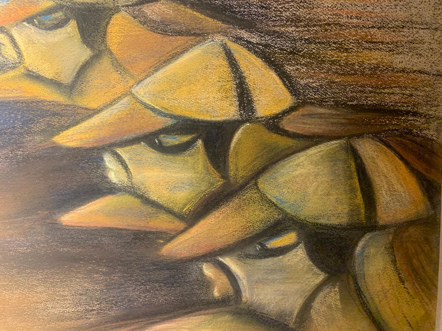 Le dessin, signé en bas à gauche Chiaromonte, pastel sur papier 50 x 70 cm représente 3 jockeys au moment de la course.

Sur le même sujet, une version statuaire en bronze a été réalisée et exposée en 1957 lors des expositions personnelles de
