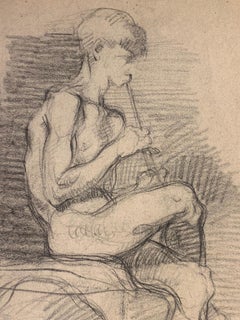 Figürliche Zeichnung 20. Jahrhundert Toskanischer Akt männliches Porträt Pastell