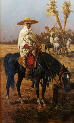 Giuseppe Gabani, North-African Horseman, second half 19 century, oil on wood