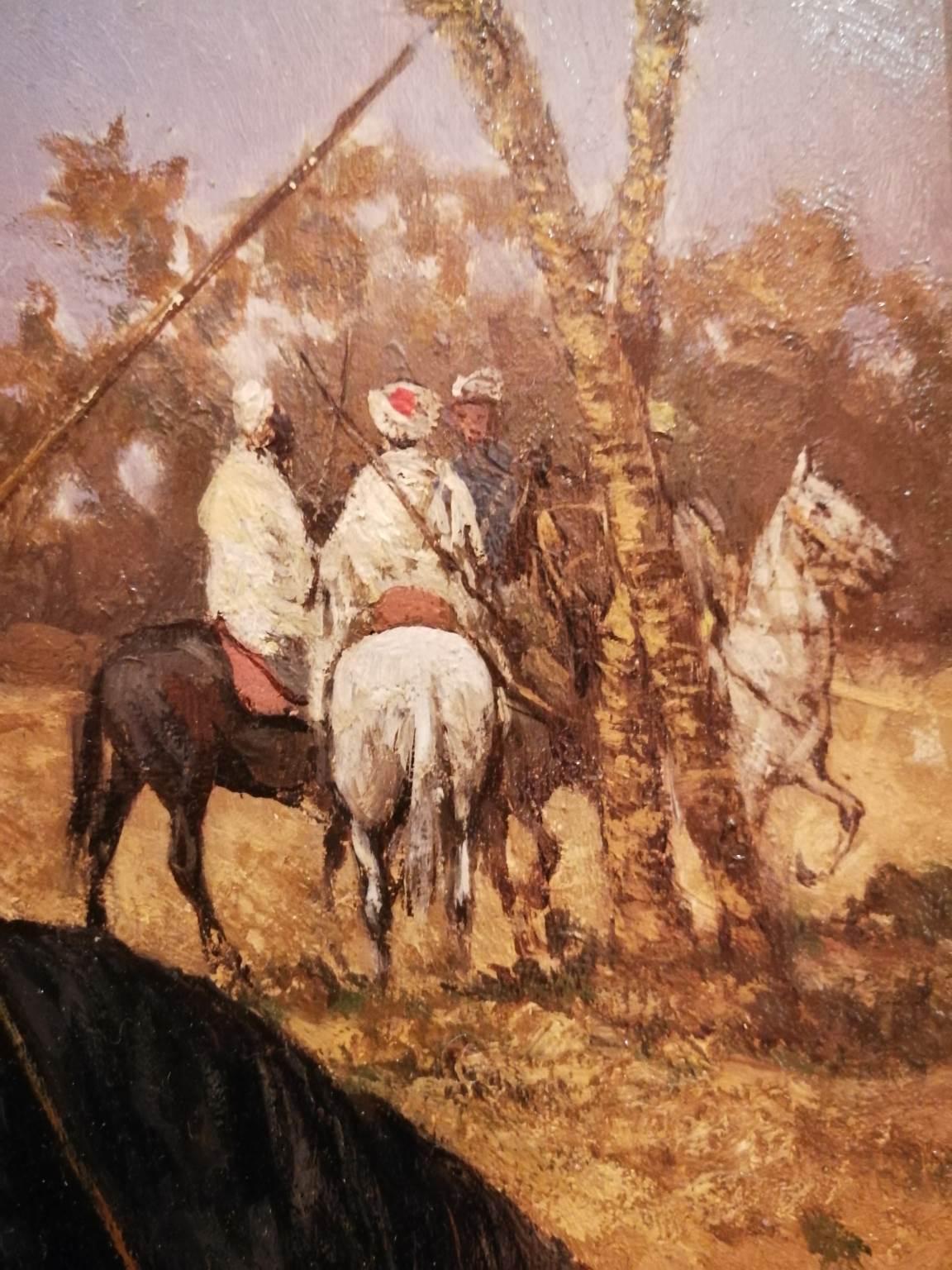 Giuseppe Gabani, North-African Horseman, second half 19 century, oil on wood 1