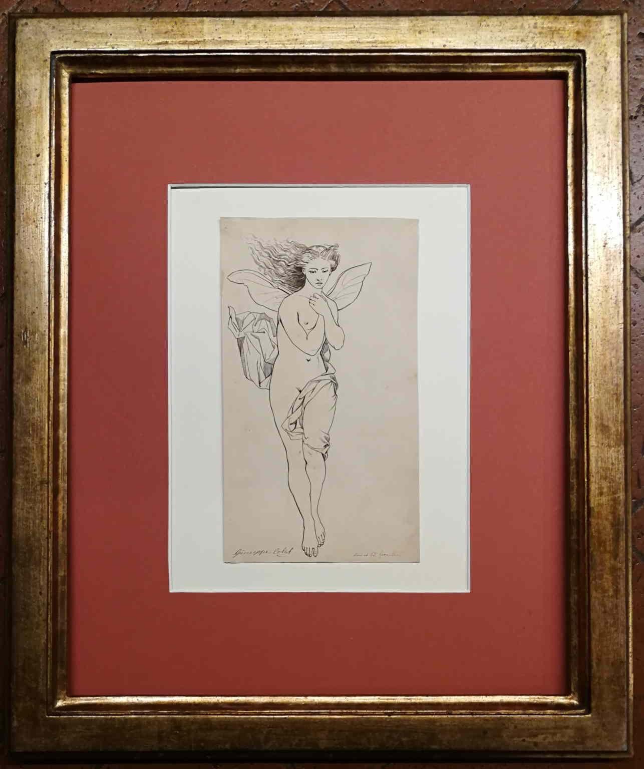Giuseppe Calì, Psyche, end 19th-early 20th, ink on paper, signed 8
