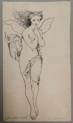 Giuseppe Calì, Psyche, end 19th-early 20th, ink on paper, signed