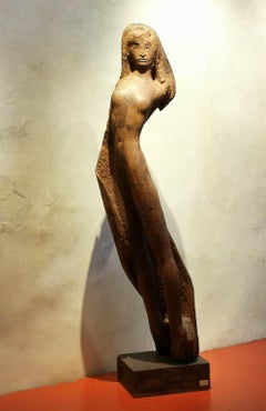 Antique Bruno Innocenti, Female Nude, 1966-1967, wood, signed and dated