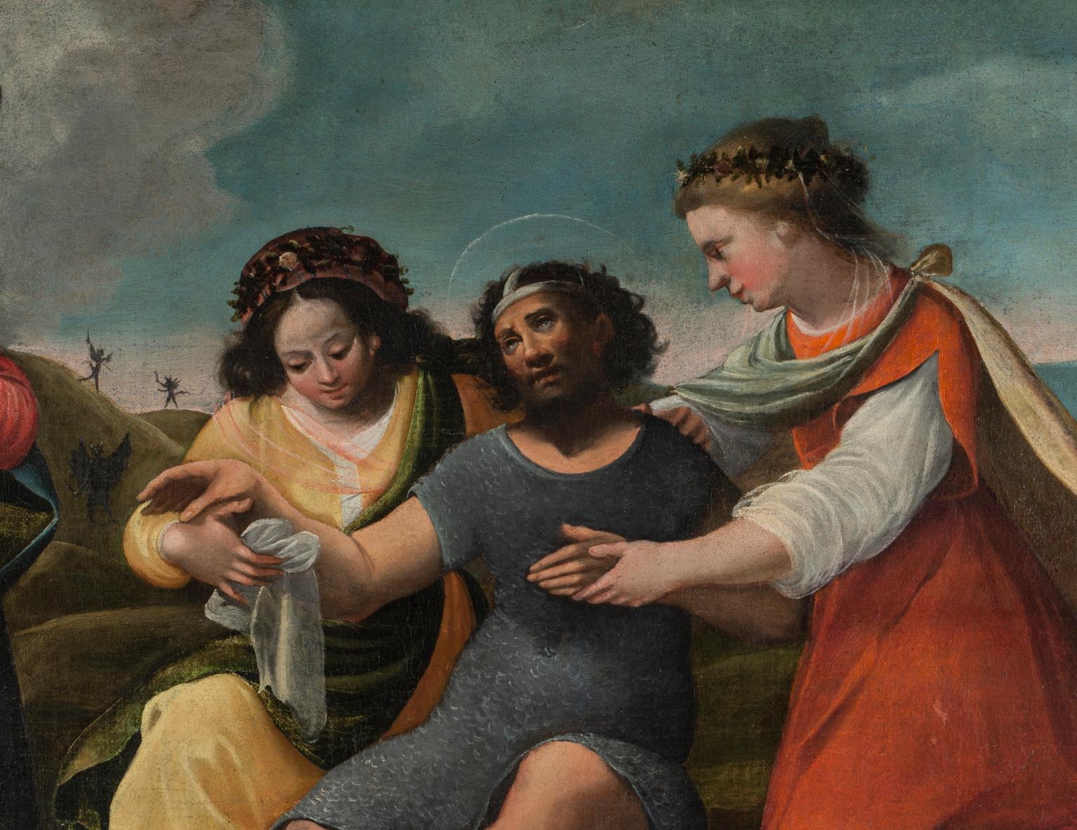 Giustammiani called Il Francesino Religious Baroque Painting 1640s oil canvas
