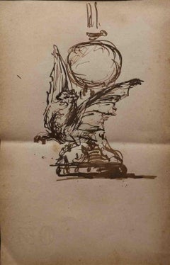 Ink Interior Drawings and Watercolors