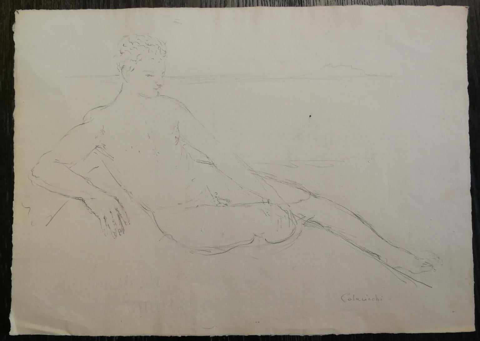 The drawing, signed 