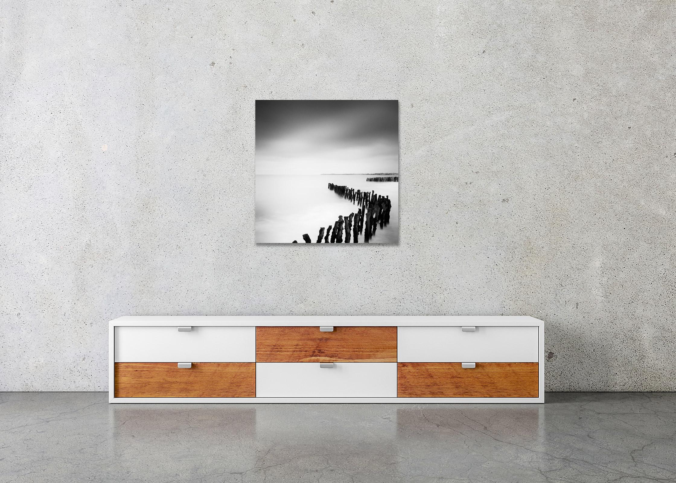 Gerald Berghammer Sea Breakers, France, minimalist black and white